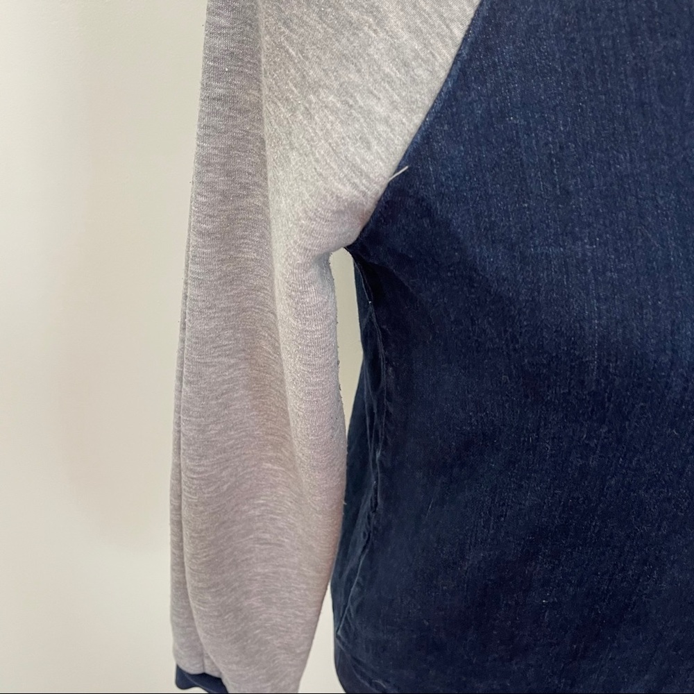Topshop Denim & Gray Sweatshirt - Picture 4 of 7